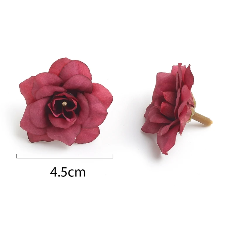 50 Stück künstliche Blumen, 4,5 cm, künstliche Blumen für Heimdekoration, Hochzeit, Hochzeit, Dekoration, Partyzubehör, DIY-Girlande, Geschenkzubehör – Detail 2