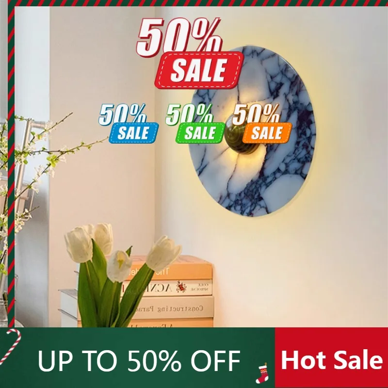 Natural Marble Loft Vintage LED Wall Lights Dining Room Restaurant Interior Home Decoration Bedside Lamp Lamparas De Pared