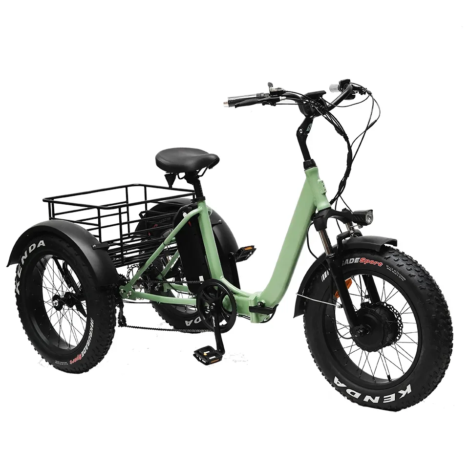 High Quality 20 Inch Fat Tire 3 Wheel E-bike 48V 500W 750W Electric Cargo Tricycle E Trike