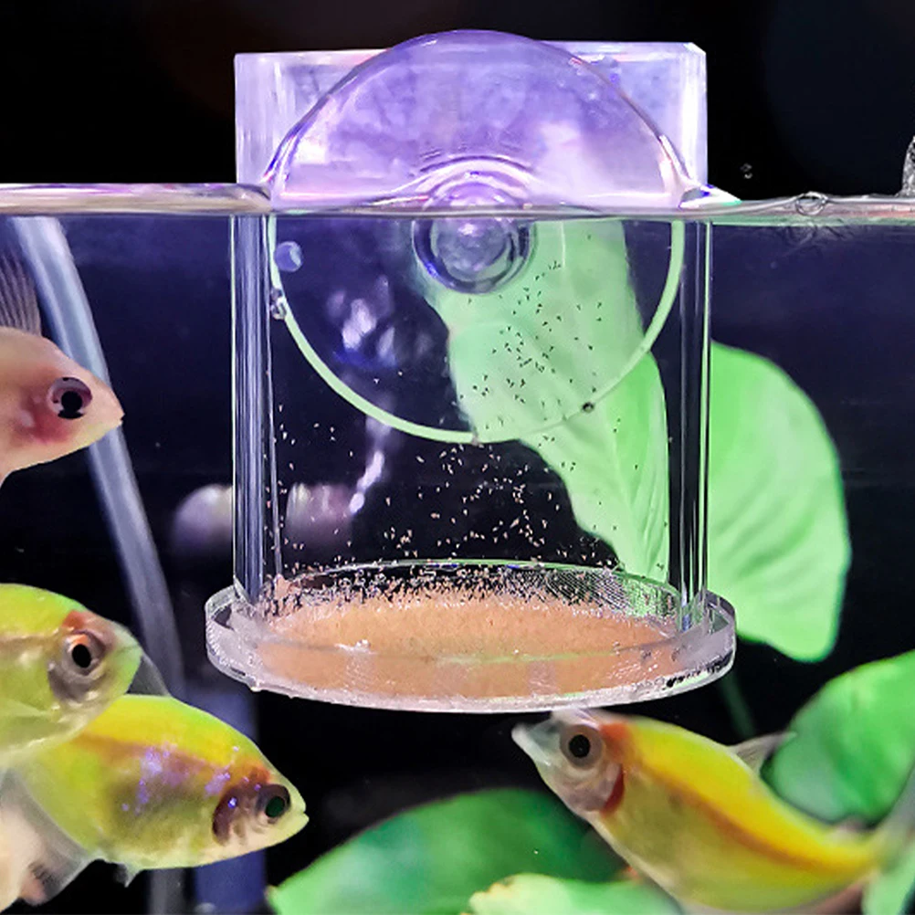 

Acrylic Feeder Fish Feeding Ring Suction Cup Aquarium Tank Supply Durable Easy Install For Most Fish Tanks