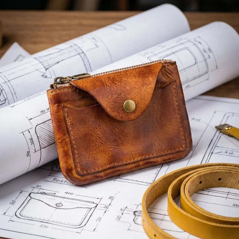 

Винтажный кошелек для монет и карт из натуральной кожи, тонкий кошелек из высококачественной кожи для мужчин и женщин, уникальный подарок на день рождения