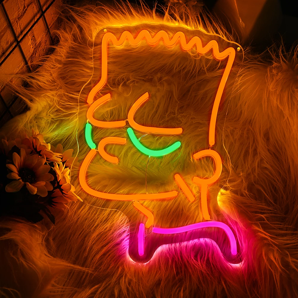 Imagem -05 - Anime Handmade Led Neon Sign Decoração para Casa Wall Art Decoração do Quarto Mens Cave Game Room Presente Bonito