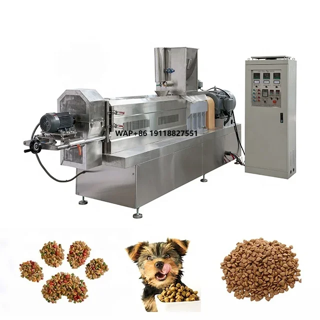 

Automatic Kibble Pet Food Dog Feed Production Machine Line Dry Dogs and Cats Food Making Machines Processing Plant Extruder