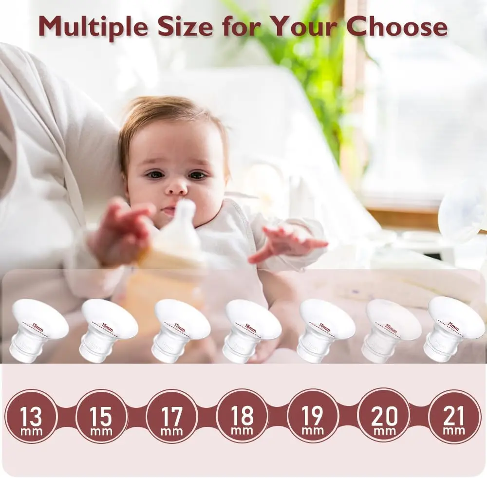 12/13/14/15/16/17/18/19/20/21/22mm Breast Pump Funnel Inserts Plug-in Different Caliber Size Converter Small Nipple Horn Adapter