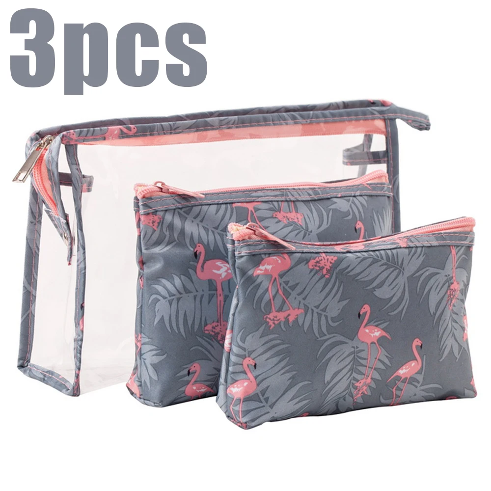 

Large Capacity Transparent Pvc Three Piece Storage Bag, Portable Waterproof And Dustproof Travel Set, Toiletries And Makeup Bag