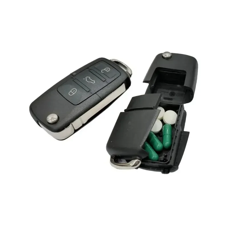 الإبداعية الدمية مفتاح السيارة صندوق الأمان المخفي الصغير السري مقصورة خبأ صندوق فارغ مفتاح السيارة فوب إخفاء وتخزين حبوب المال عملة