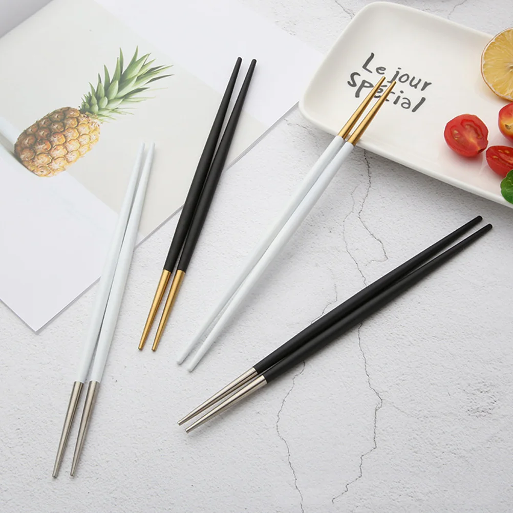 

Japanese-style Stainless Steel Chopsticks Dishwasher Serving Non-slip Tableware