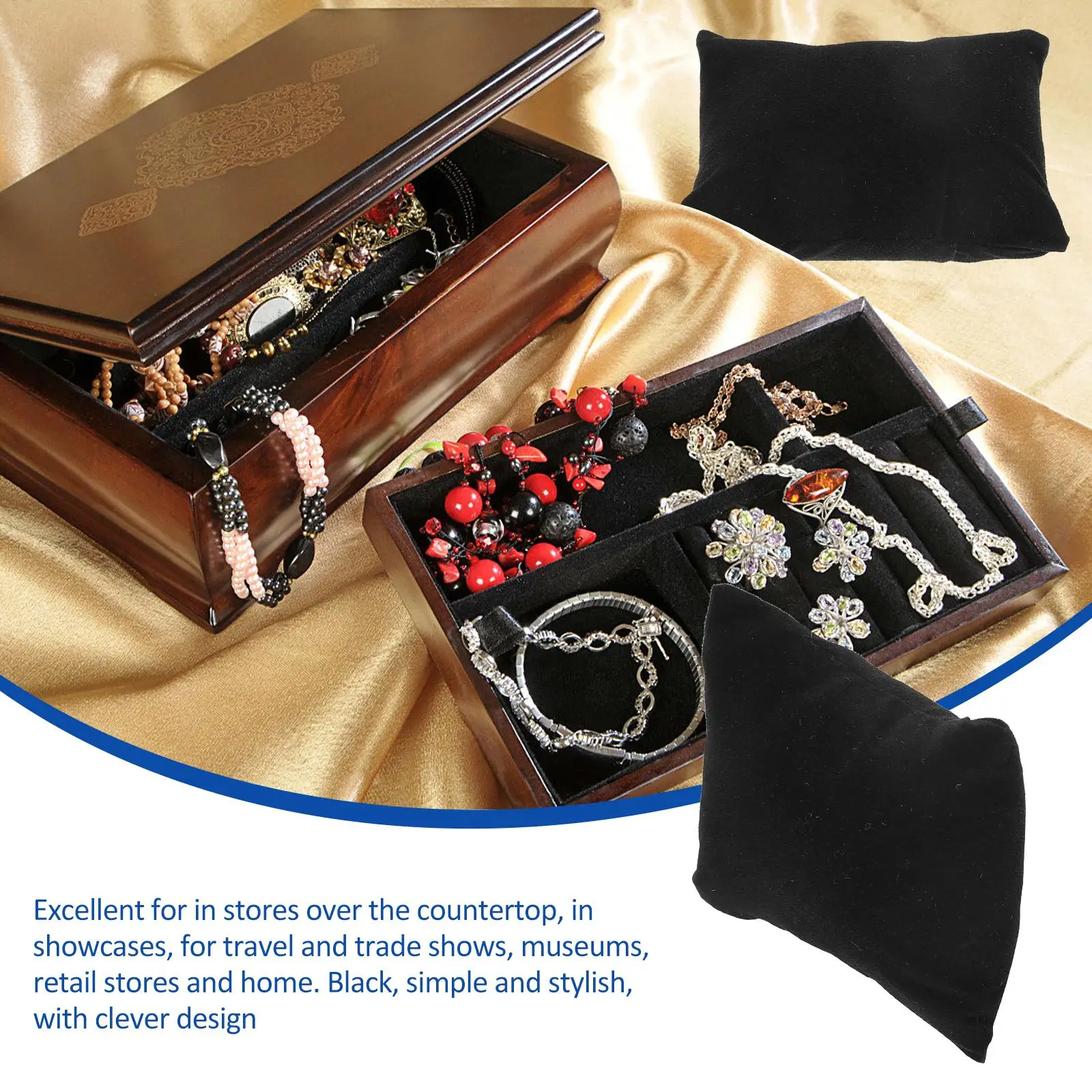 20 Pcs Jewelry Gift Boxes for Bracelets Bulk Watch Pillow Cushion Large Black Pillows Holder Organizers Watch Box Pillows