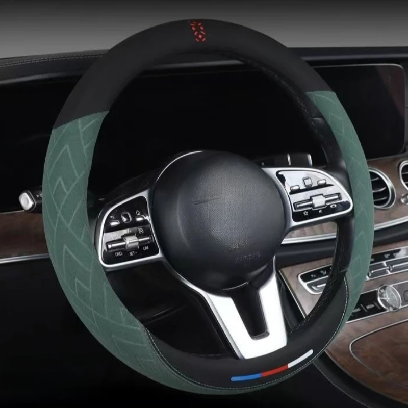 

Suede Car Steering Wheel Cover Universal Steering Wheel Covers Car Accessories Interior Anti Slip Steering Wheel Grip O/D type