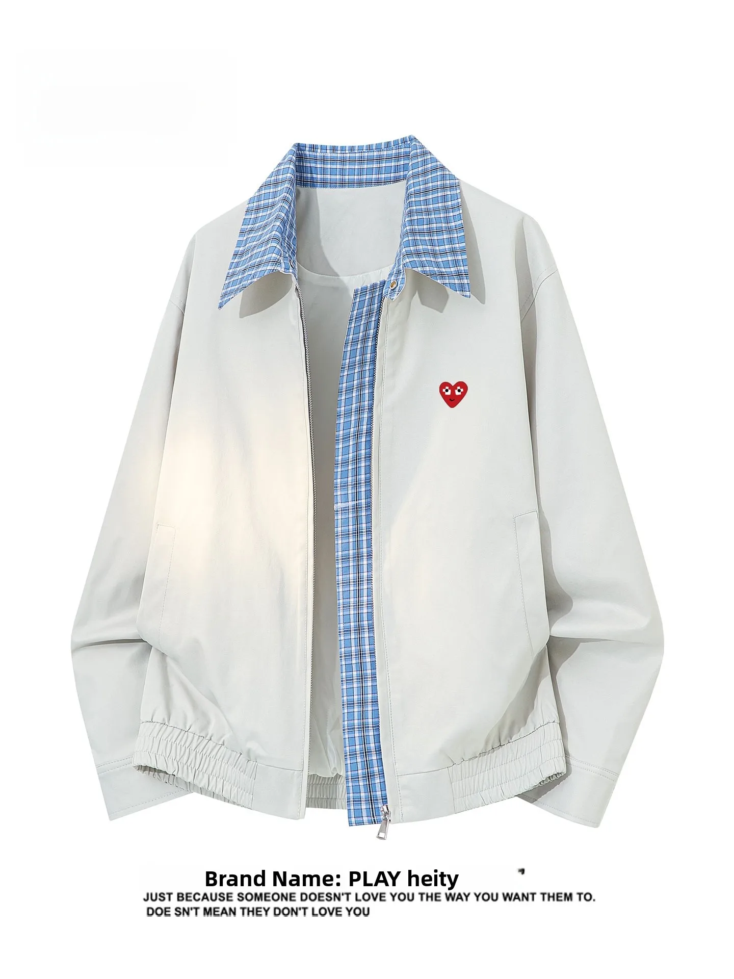 

Faionable Plaid Patchwork Jaet ex Casual Sle Spring Season Polyester Nylon Cosite Fiber Long Sve Zipper Closure