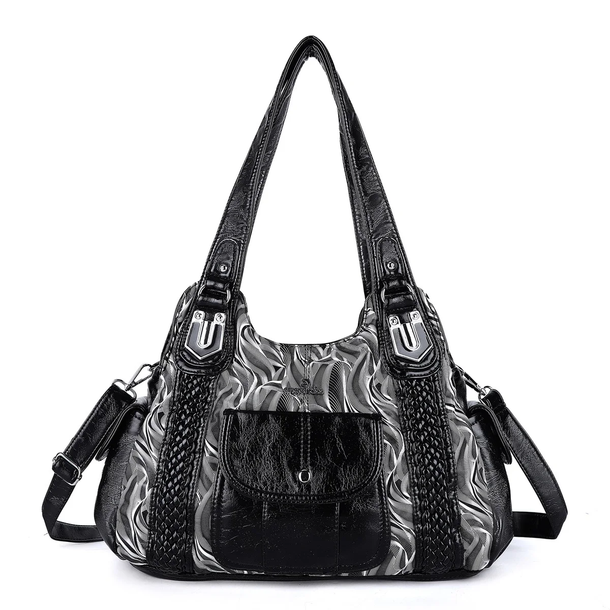 

Angel kiss Handbag Fashion Women Bags PU Leather Shoulder Bags Female Satchel Big-capacity Shoulder Purse Bag bolsa feminina