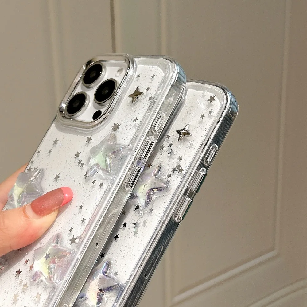 Laserster transparant telefoonhoesje voor iPhone 12-17 Pro Max Plus met draagkoord telefoonbeschermhoes