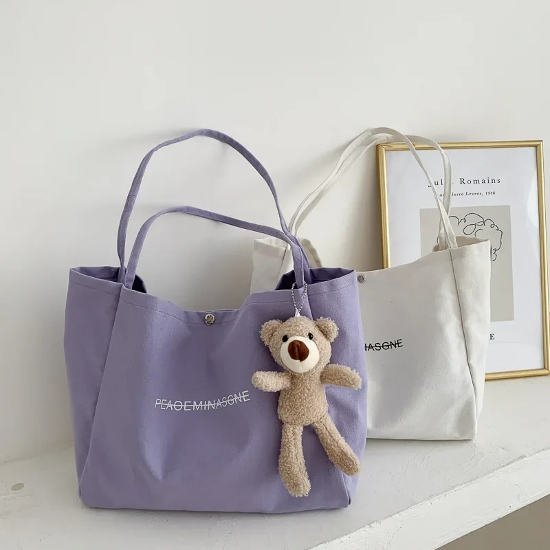 Japanese Canvas Bag Large Capacity Hand-held Tote Bag Student Shoulder Shopping Bag