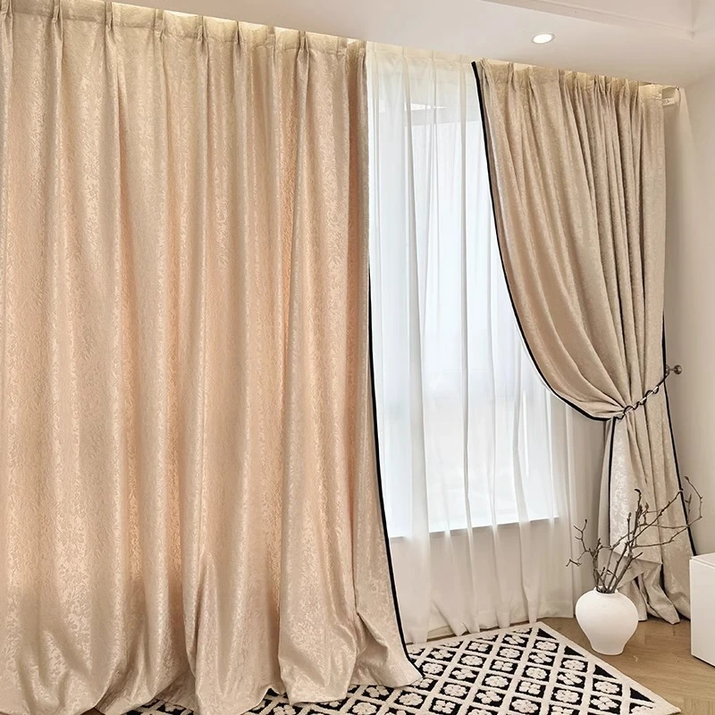 

Light French Curtains Medieval Style Classical Chinese High Precision Jacquard and Blackout Relief High-end Living Room