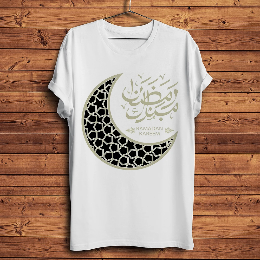 Ramadan Kareem Islamic Arabic crescent Eid Mubarak TShirt Men Homme Short Sleeve Tee Breathable holiday Streetwear T Shirt