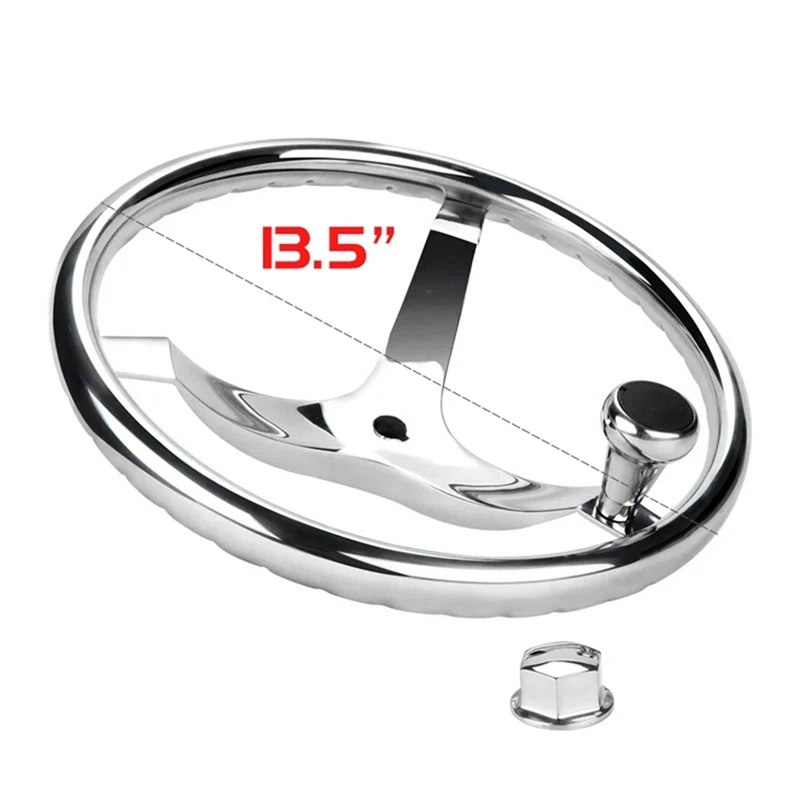 

B0a-tStainless Steel Steer Wheel for Marine Boat Yacht with Control for Cable