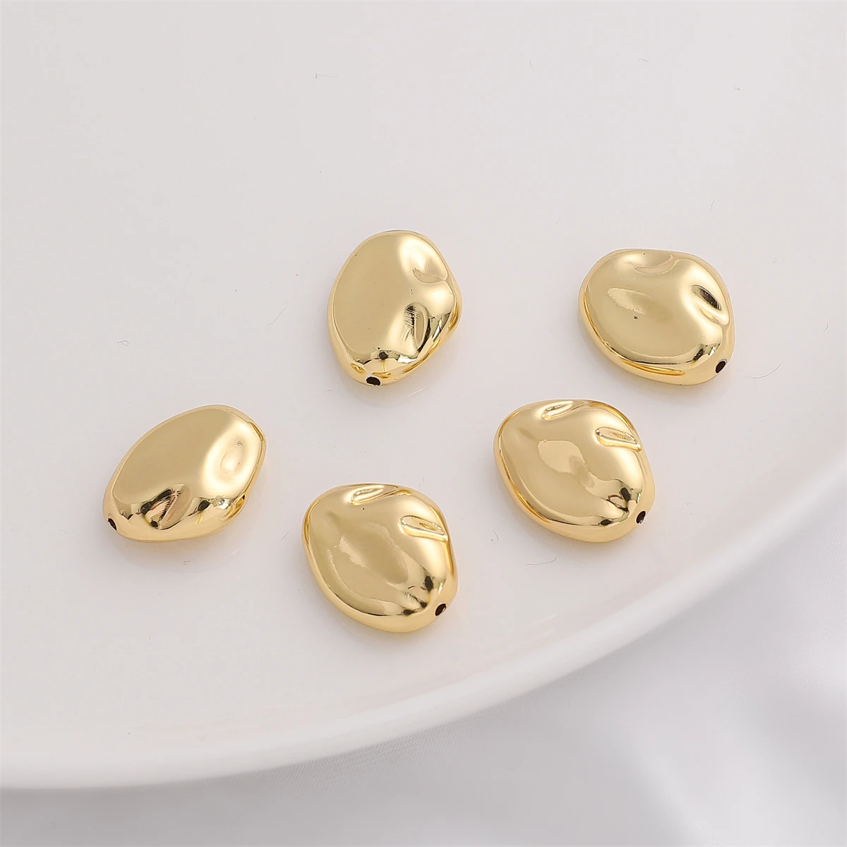 1pc 14K Gold Plated CCB Beads Baroque Style Charm Beads for Necklace Bracelet DIY Handmade Jewelry Making Accessories