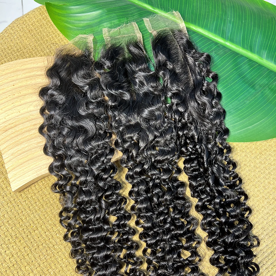 عميق مجعد 2x6 HD الدانتيل إغلاق غير مرئية قبل قطعها ابيض عقدة الدانتيل اللون الطبيعي غير المجهزة 100% الخام شعر بشري لعذراء