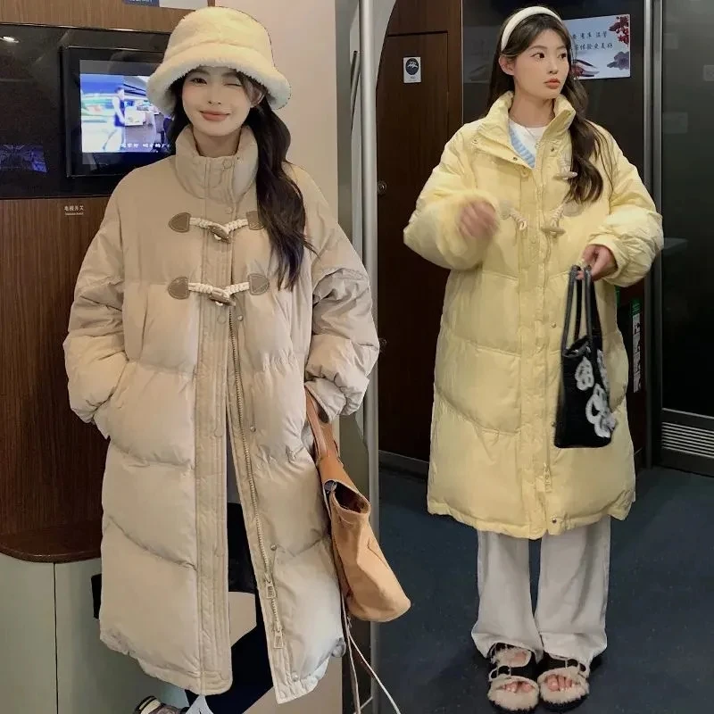 2025 New Korean Winter Jacket Women Overcoat Thick Down Cotton Padded Coat Female Casual Stand Collar Loose Puffer Parka Outwear
