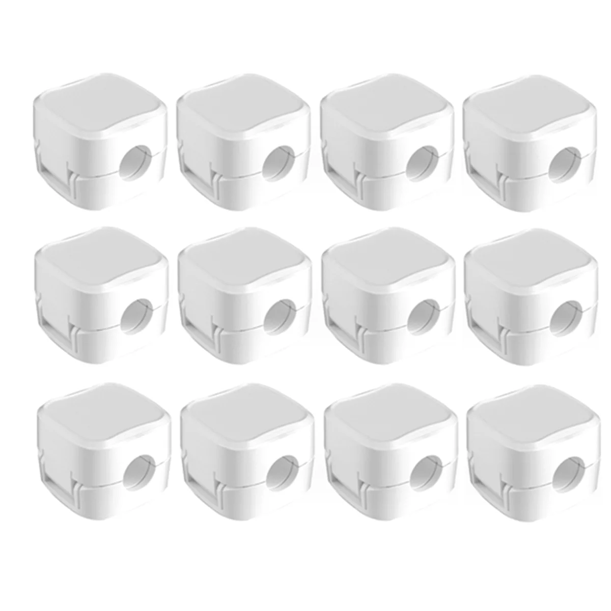 12Pack Magnetic Cable Management Clips, Phone Electric Charging Cord Holder, Desktop Cord Organizer White