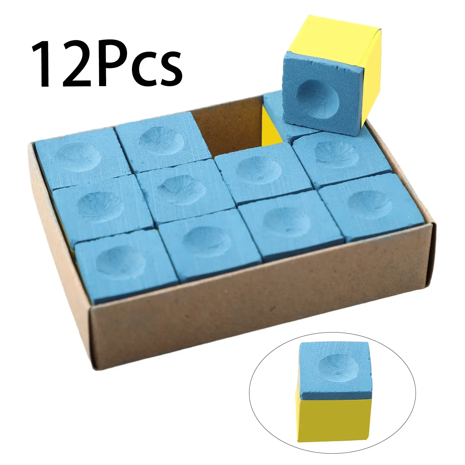 Cubes Cubes Chalks Pool Cue Chalk Pool Cue Chalk 12PCS Billiards Blue High Quality Pool Billiards New Practical