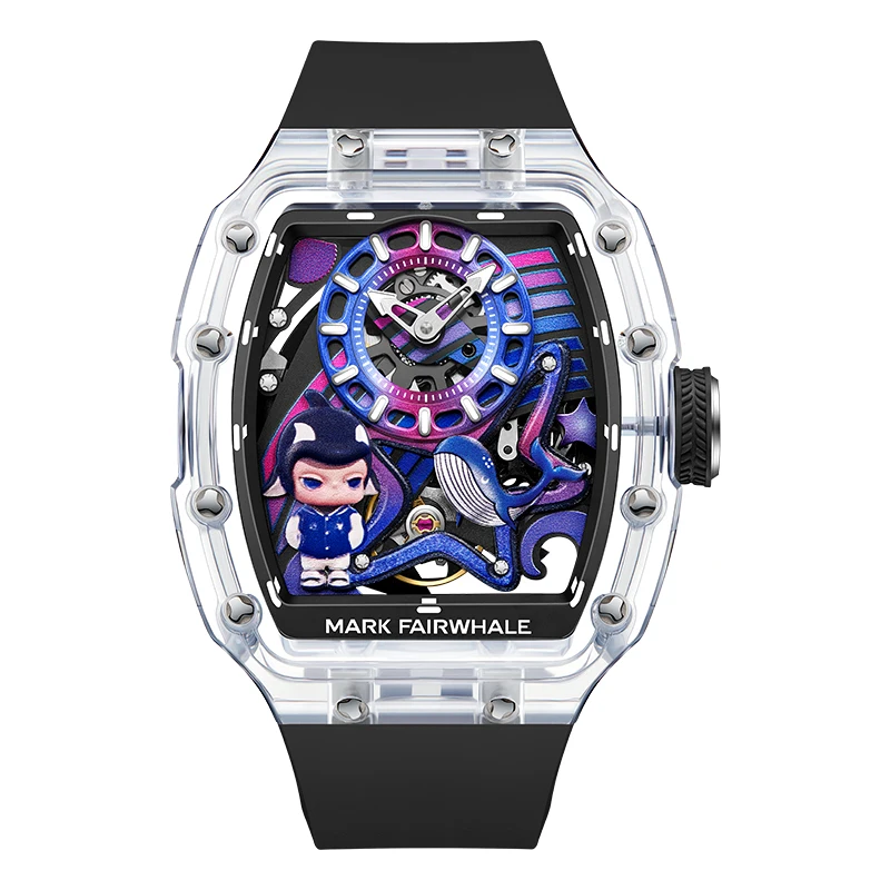 

Mark Fairwhale Brand Fashion Men's Automatic Mechanical Watch Sport Style Crystal Glass Dial Waterproof Luminous Watches For Men