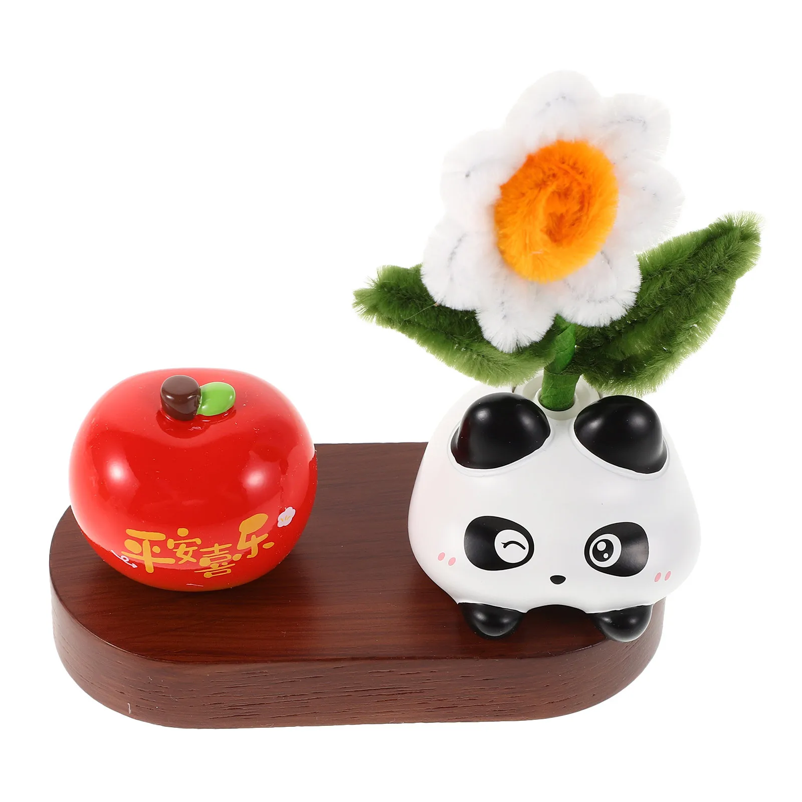 

Cute Car Decorations Dashboard Ornament Resin Wood Craftsmanship Vivid Faux Flower Animal Easy Install Longlasting Gift