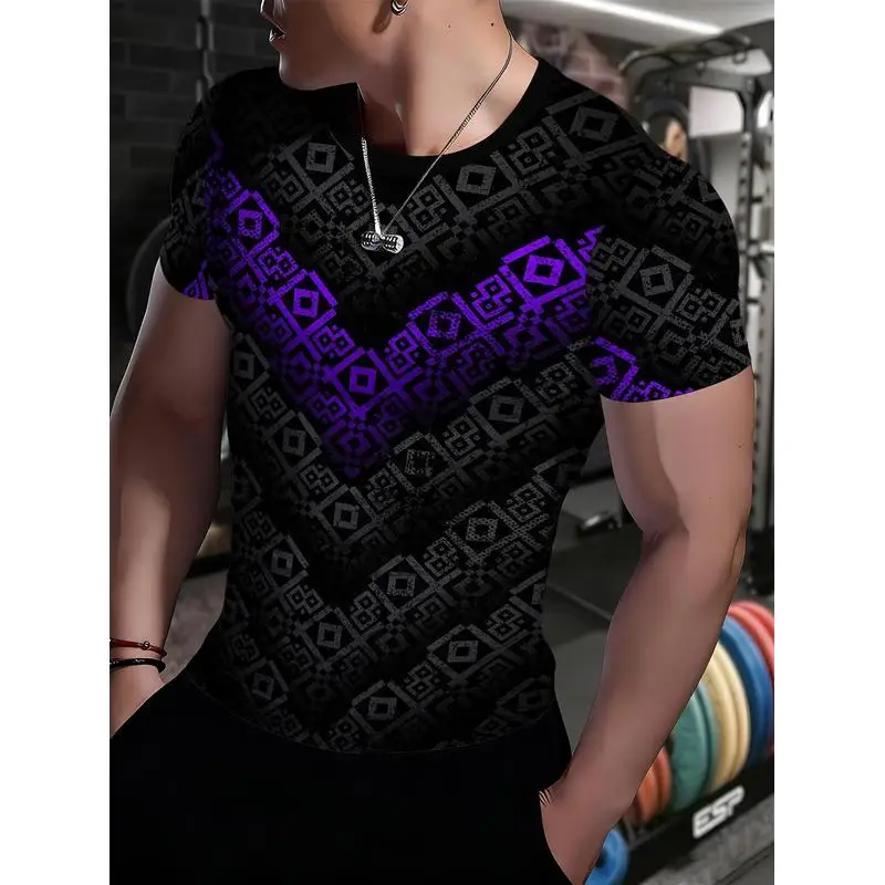 Outdoor multi-functional men's athletic wear: Slim-fit fitness top, quick-drying, moisture-wicking, short-sleeved.