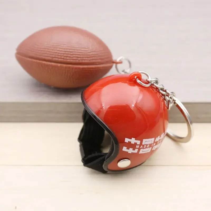 Mini Rugby Keychain American Football Pendant Helmet Keychain Rugby Pendant Sports Party Team Souvenir Athletes Rewards Favors