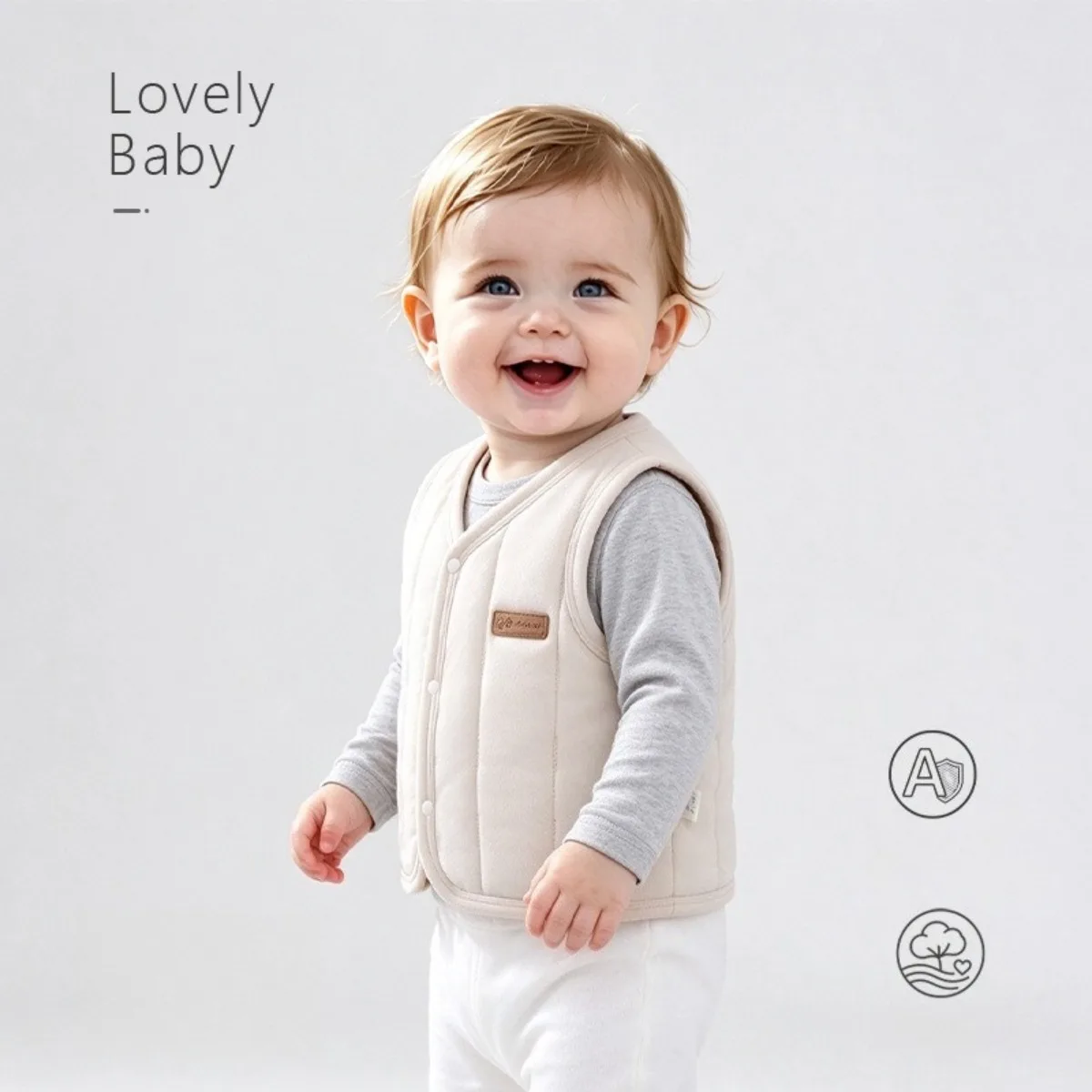 Baby Autumn Winter Vest Thickened Padded Waistcoat Warm Sleeveless Jacket Soft Cotton Feel Outerwear for Infant Boys Girls 0-18M