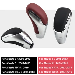 Car Gear Shift Knob Leather Gear Shift Head for Mazda 3 2006 2007 2008 2010 2011 2012 year Lever Shifter Stick Car Accessories