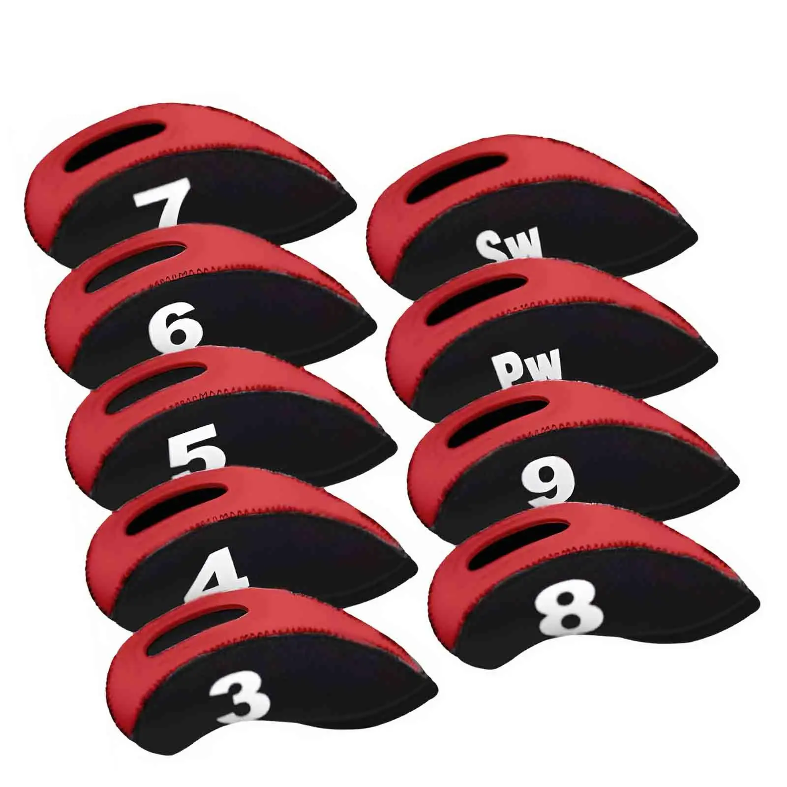 9 Pieces Golf Iron Headcovers Portable with Number Tags Golf Iron Covers