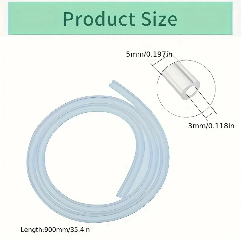2Pcs PVC Tubing , Electric Breast Pump Replacement Accessories, 90cm Frosted Flexible Tubing, Compatible with Spectra S1 S2