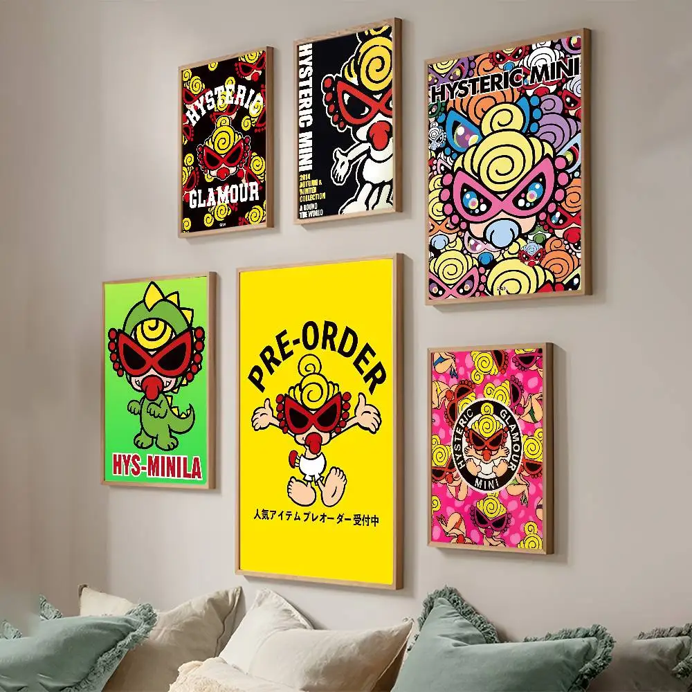 Fashion Brand H-Hysteric M-Mini Classic Anime Poster Waterproof Paper Sticker Coffee House Bar Room Wall Decor