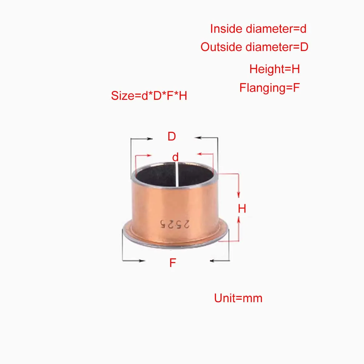 Composite Copper Sleeve Guide Sleeve With Flange Flange, Self-Lubricating Bearing 6 Inner Diameter 8 10 12 14 15 16/30