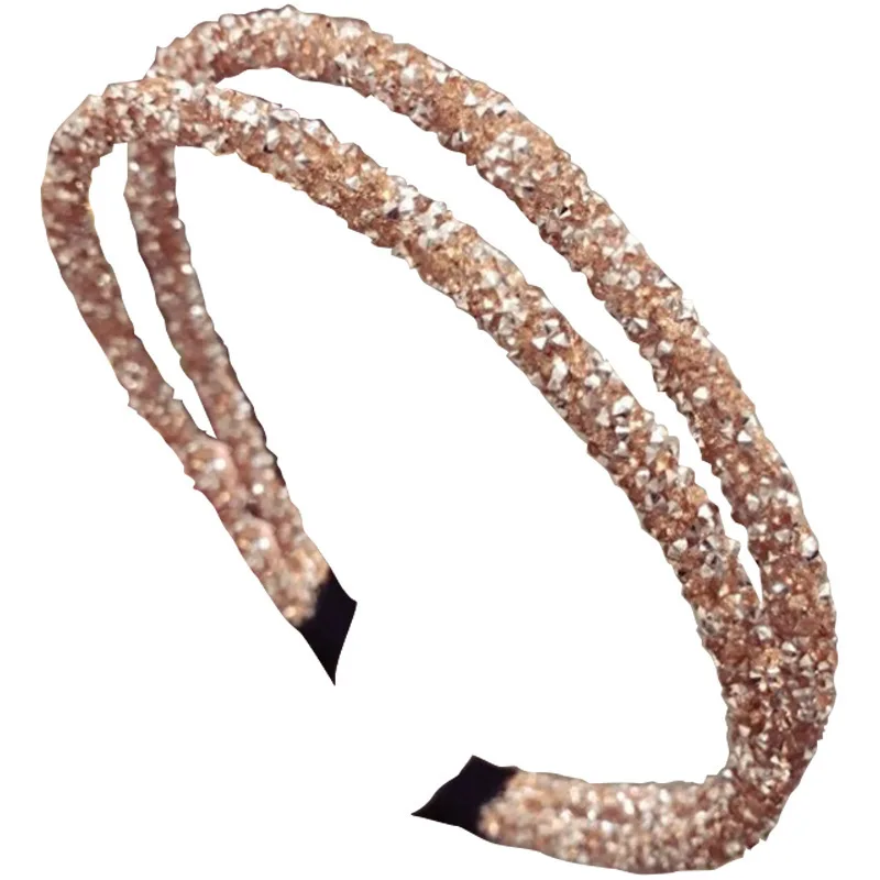 Styling Tools Accessories Diamond-encrusted Double Crystal Crystal Headband Headband Women's Simple Diamond-encrusted Headpiece