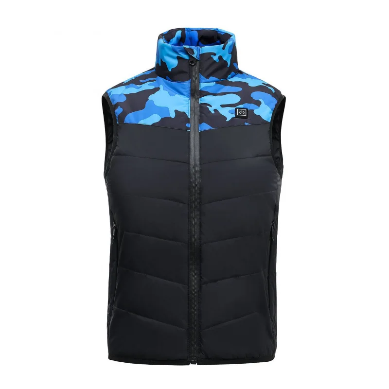 New Heating Vest Waterproof Winter Zipper Cardigan Outdoor Camouflage Cotton-Padded Coat Vest Breathable