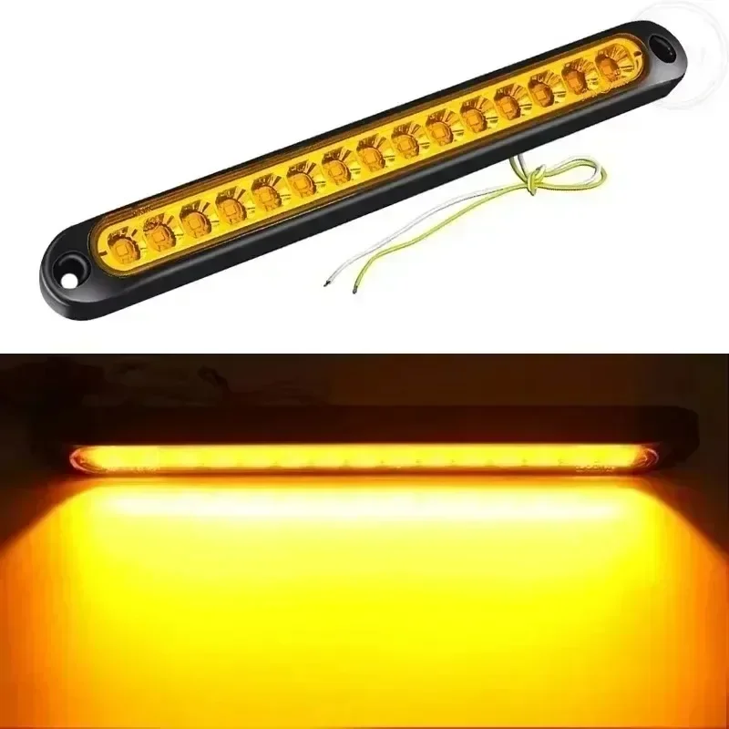 12V-24V 15 LEDs  Light Bar Strip Universal LED Tail Rear Lamp for 2PCS Trailer Truck Lorry Pickup - Brake/Stop/Turn Lights