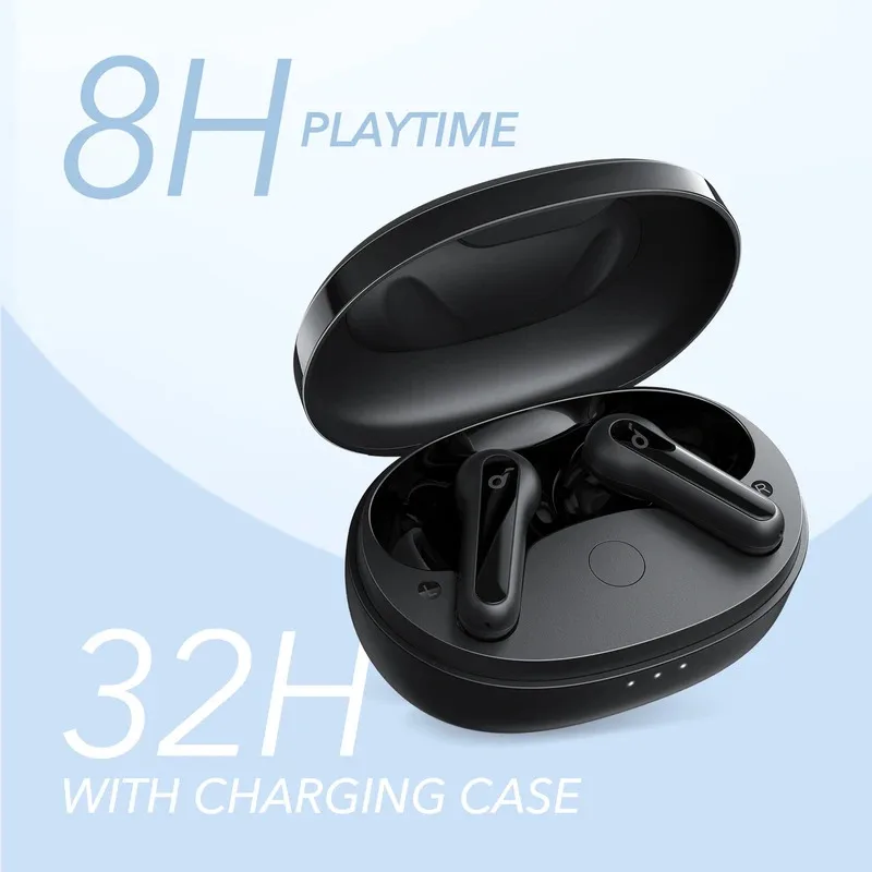 سماعات أذن Soundcore من Anker Life P2 Mini True اللاسلكية، محركات 10 مم مع جهير كبير، EQ مخصص، بلوتوث 5.2، وقت تشغيل 32 ساعة
