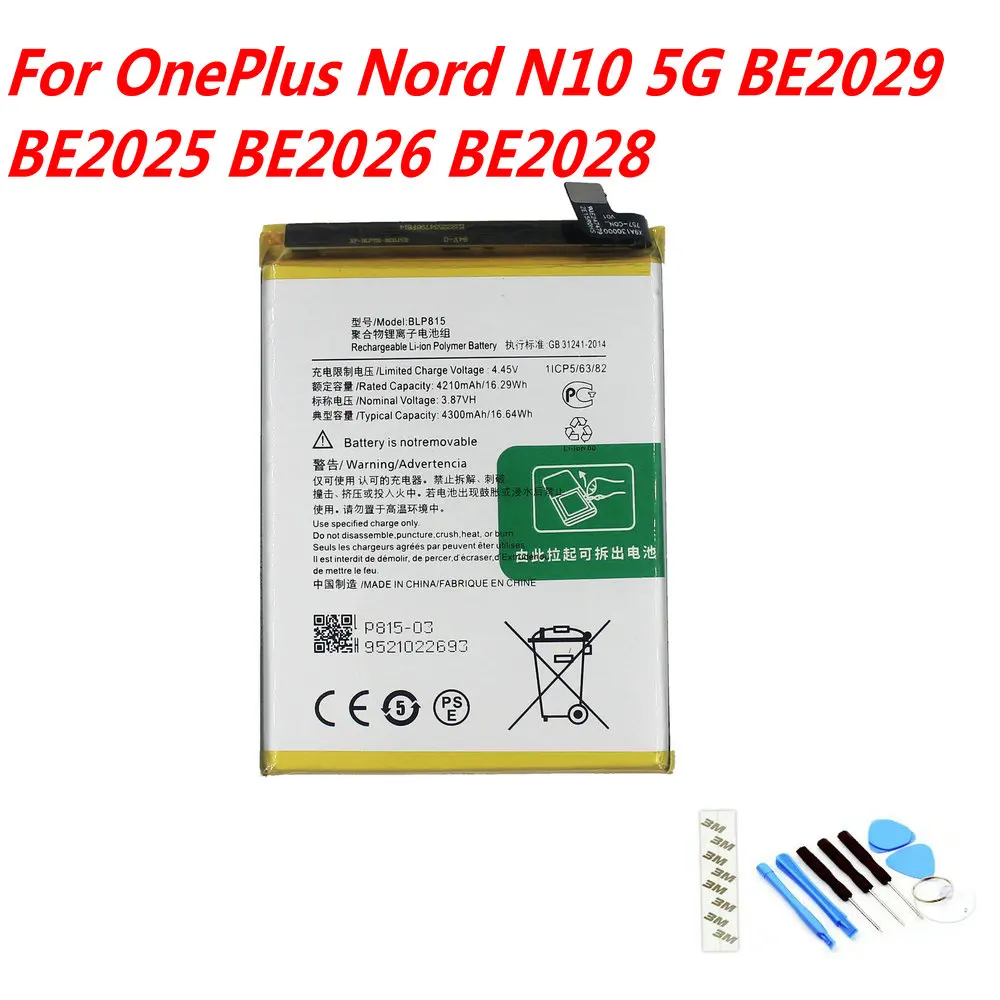 Original 4300mAh BLP815 Battery For OnePlus Nord N10 5G BE2029 BE2025 BE2026 BE2028 Mobile Phone