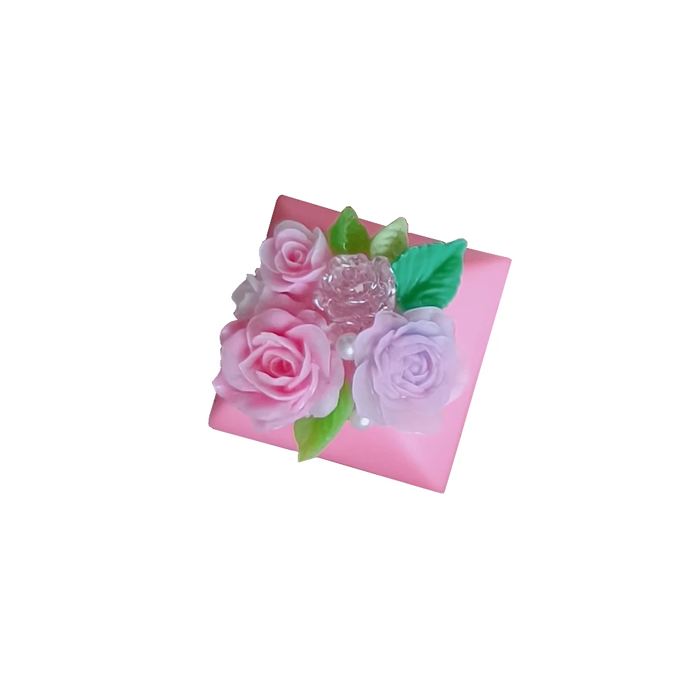 Rose Resin Keycaps for Cross Switch Mechanical Gaming Keyboard Customize ESC F Zone Function Keys Caps
