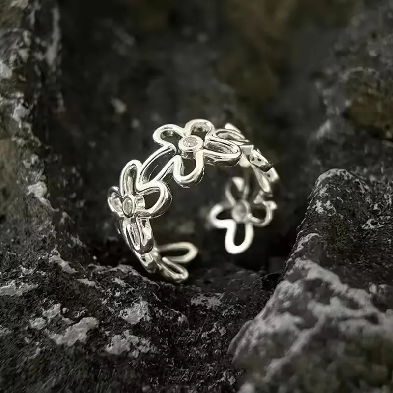 Women's 925 Sterling Silver Minimalist Adjustable Ring, Handmade