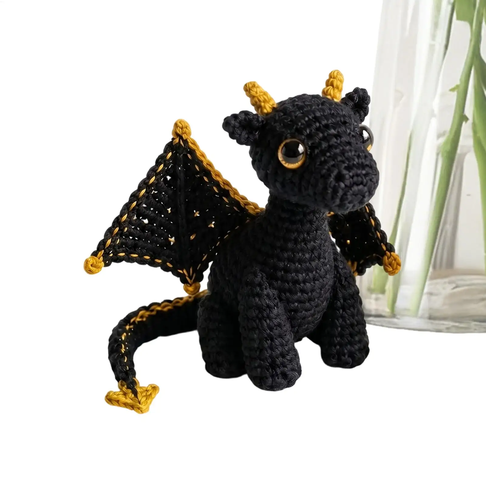 Crochet Dragon Pocket Emotional Knitted Dragon Doll with Card Positive Animals for Women Men Teens Students Coworkers Teachers