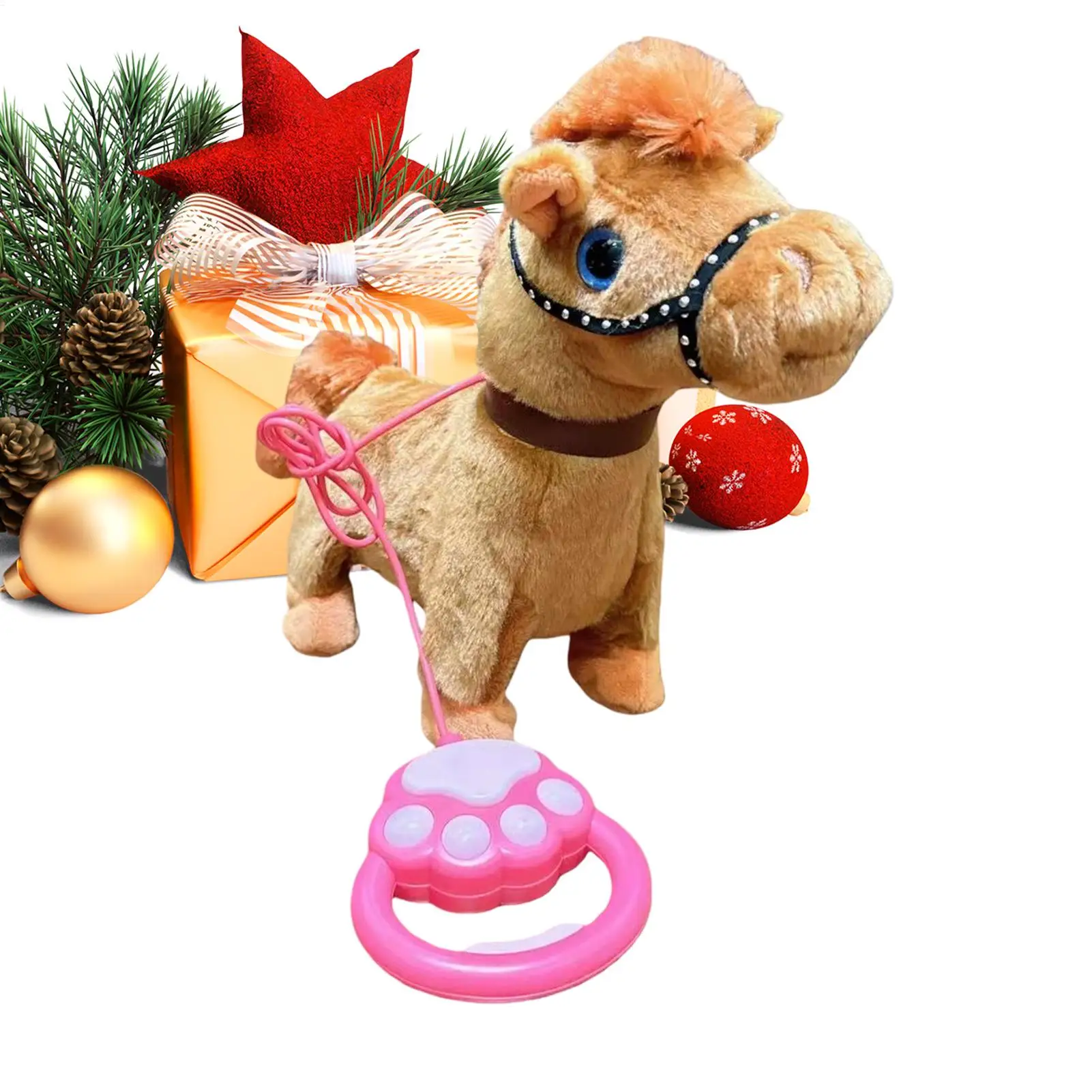 لغرفة النوم، لعبة إلكترونية، حبل من الرصاص على شكل حصان، لعبة كهربائية واقعية للأطفال، حصان المشي للمراهقين في مرحلة ما قبل المدرسة فوق 3 سنوات #1