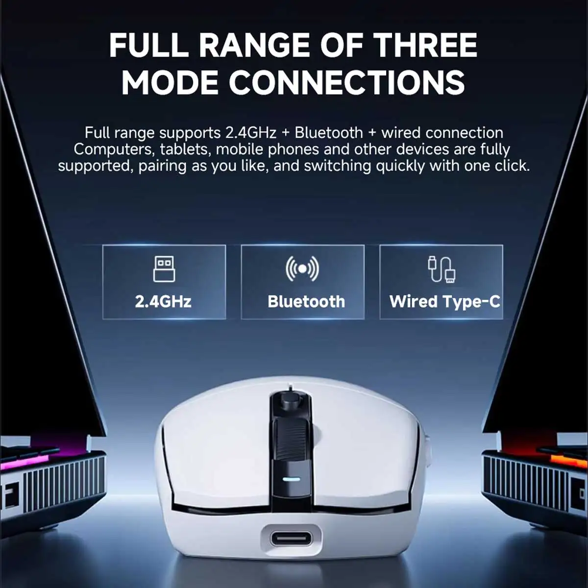 MCHOSE G3 Ultra Gaming Office Mouse Lightweight Ergonomic Wireless Bluetooth Tri-mode Dual 8K Adjustable DPI Long Battery Life