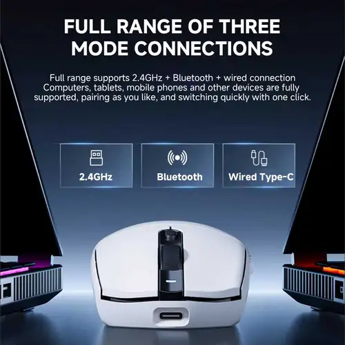 Imagen 2 del producto Ratón de oficina MCHOSE G3 Ultra Gaming, ligero, ergonómico, inalámbrico, Bluetooth, triodo, doble 8K, DPI ajustable, batería de larga duración