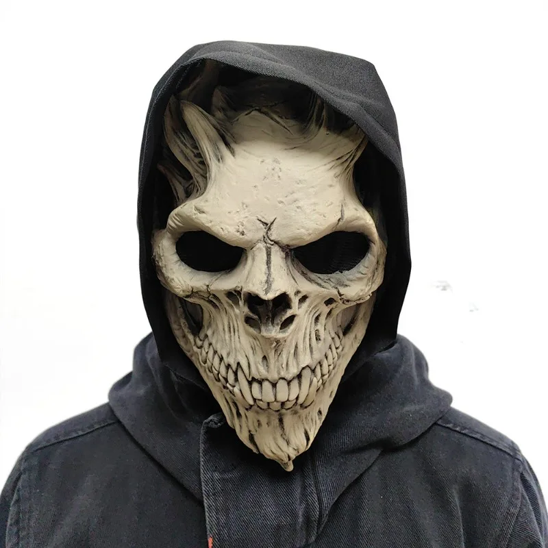 

CosplayHalloween Skull Mask Horror Holiday New Year Party Decoration Scary Cover Latex Skeleton Adults Costume Party Skull Warri