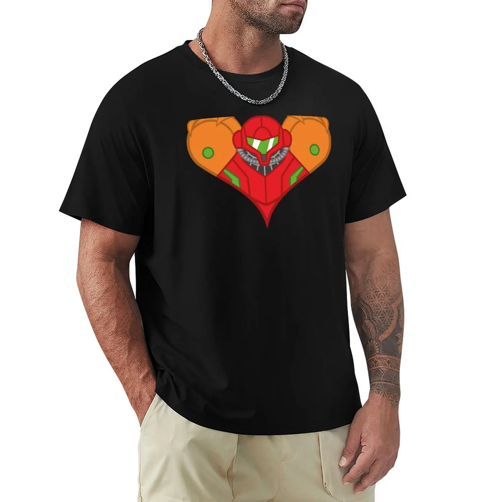 

Samus Heart T-Shirt quick drying boys animal print graphics plus size men clothing