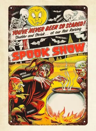 1950s Spook Show poster Halloween metal tin sign living room decor ideas