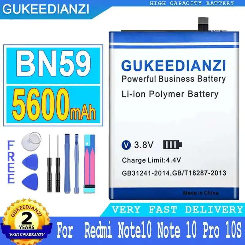 

5600Mah Reliable Replacement For Xiaomi Redmi Note 10 10S Mobile Phone Battery BN59